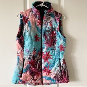 Helly Hansen Lifaloft Insulator Naito Print Hawaiian Floral Blue and Pink Vest